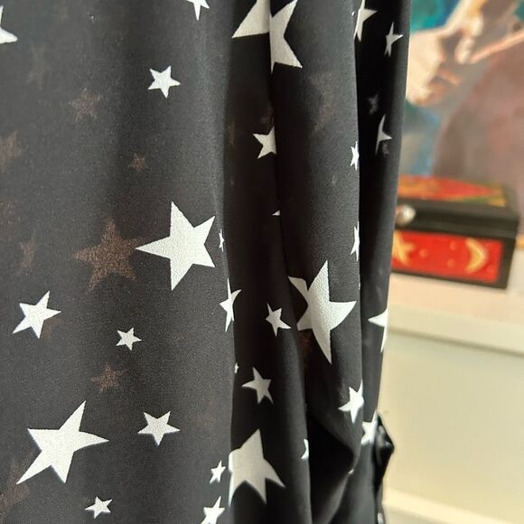Stella Tweed Black Starry Blouse Size Medium - Picture 15 of 16